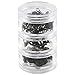 SINGER 07400 Fastener Variety-Pack in Stackable Screw Top Container - 48 Hook & Eyes, 24 Sew-On Snaps, 6 Hook & Bars , Black