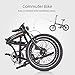 Murtisol Folding Bike 20’’ Hybrid Bicycle Reinforced Frame Commuter Bike with 6 Speeds Derailleur, Durable Frame, Adjustable Seat,Black