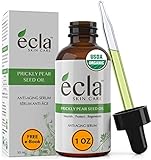 Prickly Pear Seed Oil (1 Oz - 30 ml) Cactus Barbary Fig Oil 100% Pure Certified Organic Anti Aging Facial Night Serum Moisturizer - Natural Treatment for Acne, Blemishes and Under Eye Dark Spots
