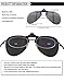 Duco Polarized Clip-on Sunglasses Flip-up Eyewear- Aviator Style Glasses - Polarized Lens for Men and Women 3603 (Mirror Lens)