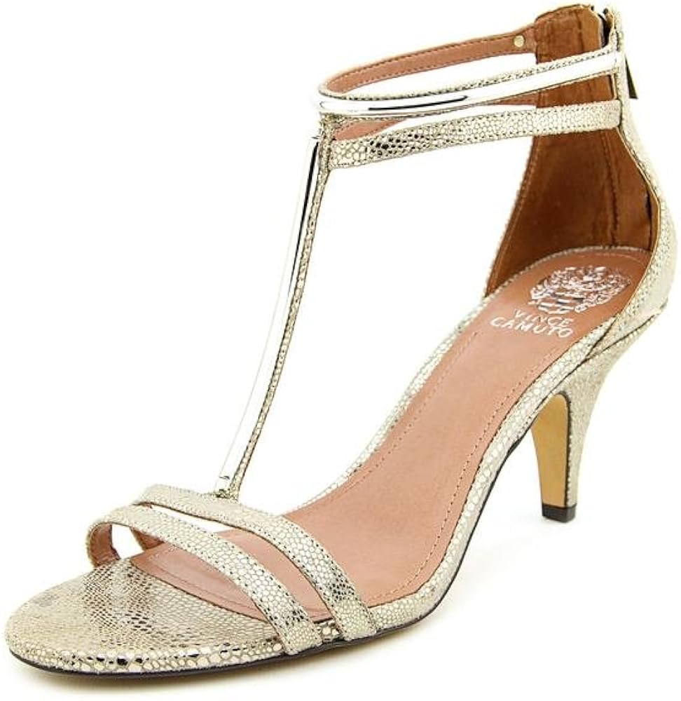 Amazon.com | Vince Camuto Women's Mitzy Metallic Taupe 8 M | Sandals