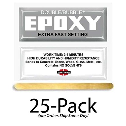 Hardman Double Bubble Silver Extra Fast Setting Epoxy, Low-Temp Setting + Thin/Low-Viscosity (25 Pack #04009)
