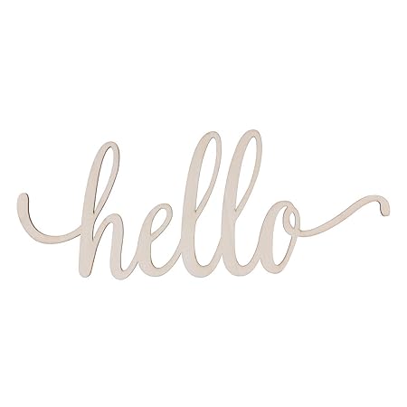 WINOMO Holzbuchstaben Deko Schriftzug Hello Dekobuchstaben 3D Wanddeko 30.5x12.7x0.4cm