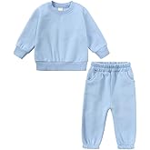 ZFTTZYMX Youth 2Pcs Brushed Fleece Sweatsuit Hooded Pullover Tracksuit Kids Boys Girls Sweatshirt + Pants Outfits Set