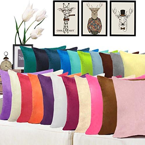 Jusefu Candy Colored Throw Pillow Case Or Cushion Covers Outdoor Indoor Home Decorative Suede Pillow Covers,21 Colors, 10 Sizes Choose, Turquoise,40X60CM