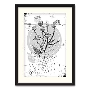 Black Framed Canvas Wall Art Nordic Style Plant Home Artwork Decoration for Living Room, Bedroom - 23x31 inches