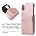 iPhone X Leather Card Case - SOWOKO iPhone X Wallet Case Slim, Credit Card Slots ID Holder Protective Phone Cover for Apple iPhone X 5.8 inch (Rose Gold)