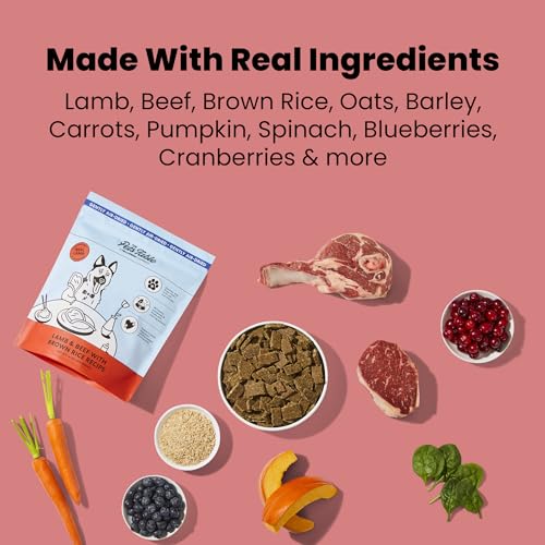 THE PETS TABLE LAMB & BEEF WITH BROWN RICE AIR DRIED DOG FOOD, 1LB / 16 OZ BAG