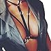 Hunputa Alluring Womens Harness Bra Elastic Cage Bra Strappy Hollow Out Bra Bustier (M, Black)