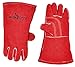 WeldForce TIG/MIG Welding Gloves Woven Fleece Lining, Red, One size