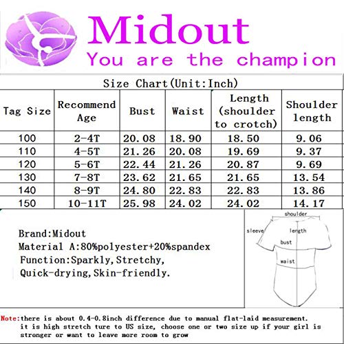 image for Midout Little Girls Cute Dance Ballerina Professional Gymnastic Leotar