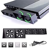 LinkStyle PS4 Cooling Fan, USB External Cooler 5 Fan Turbo Temperature Control Cooling Fans for Sony Playstation Gaming Console