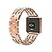 Wearlizer Compatible Fitbit Blaze Band Small Large Women Rose Gold, Lux Replacement Metal Bands Metal Frame Fitbit Blaze - Rose Gold