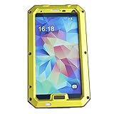 ELECDAY[TM] Metal Corning Gorilla Glass Shockproof/dustproof/weatherproof Military Heavy Protection Hard Cover Skin Case Pouch Shell Membranes for Samsung Galaxy S5 Sv G900 I9600 (Yellow)