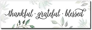 My Word! Thankful Grateful Blessed Decorative Home Décor Wooden Signs