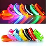 HaMeng Safety Sport Flashing LED Armband Belt with Visibility Light up Glow in the Dark Bracelet for Cycling,Jogging,Walking and Running.Multi color Set of 7