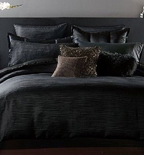 Chic Dkny Donna Karan Home Reflection Full Queen Duvet Cover Ebony