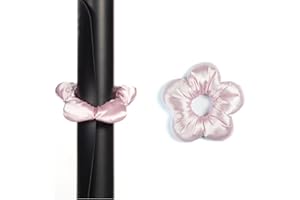 Yoga Mat Carrier Flower Scrunchie – Hands‑Free Strap, Fits Standard & Thick Mats – Premium Silk Blend Elastic, Pink & Blue – 