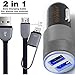 USB Car Charger for iPhone 5, Willor 3.4A Rapid Cell Phone Car Chargers + 2in1 3ft 8-pin Micro to USB Lightning Cable for iPhone 6s 6 plus 5s 5, iPad Air Pro, Samsung Galaxy, Other Smart Devices