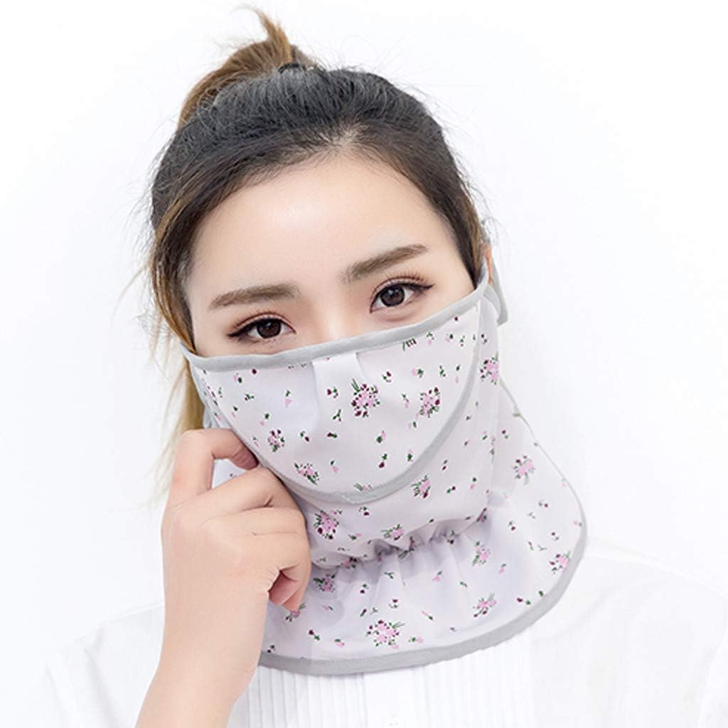 Chaukin Face Masks For Man And Woman Headband for Cycling,Running,Outdoor sports Print Dust&Germ Protection Reusable Cotton Mouth Cover New Style (Floral print, Gray)