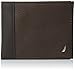 Nautica Men’s Leather Passcase Wallet with Large Bill Compartment and ID Window