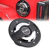 Fuel Filler Door Cover Gas Tank Cap for 2007-2017 Jeep Wrangler JK & Unlimited 4-Door 2-Door Stainless (Silver)