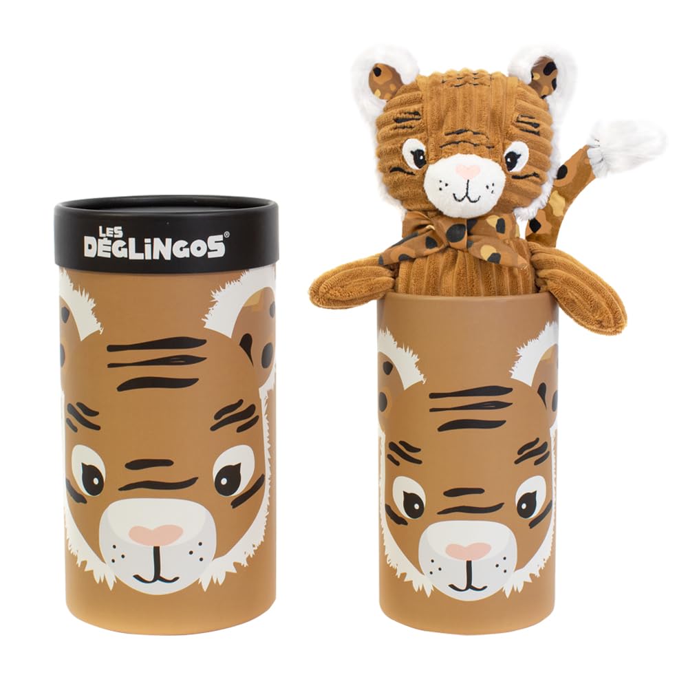 Les Déglingos Baby Boys' Cuddly Toy (Speculos The Tiger) – Large Tiger – Super Soft – from Birth – Boys and Girls – 33 cm – Brown 33130