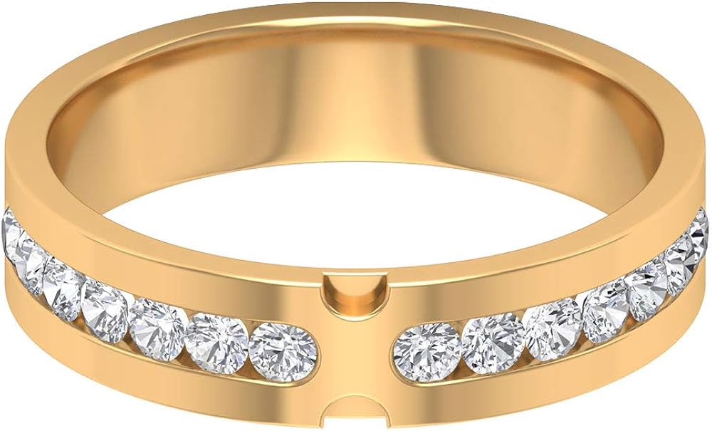 2 mm Moissanite Channel Set Eternity Banda, Anillos Delgados para Mujer, Anillos de Banda de Oro 2 mm Moissanite Channel Set Eternity Banda, Anillos Delgados para Mujer, Anillos de Banda de Oro