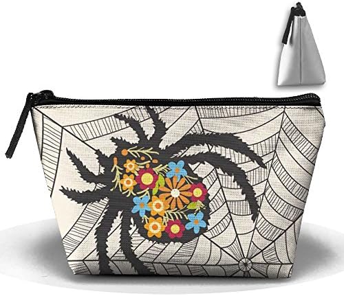 Spider In Flower Clothes Classic Cosmetic Bag Portable Travel Bag Reusable Cosmetic Bag Large Capacity Pencil Bag Zipper Storage Bag