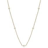 DYUNQ Moissanite Necklace for Women Sterling Silver, Station Tennis Choker Layering Bezel Set Chain, 2.5MM to 4MM Dainty Simple Adjustable 16 Inch to 18 Inch