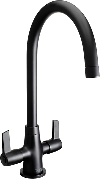 Bristan Echo Kitchen Tap Swivel Spout Two Lever EasyFit Black EC SNK EF BLK