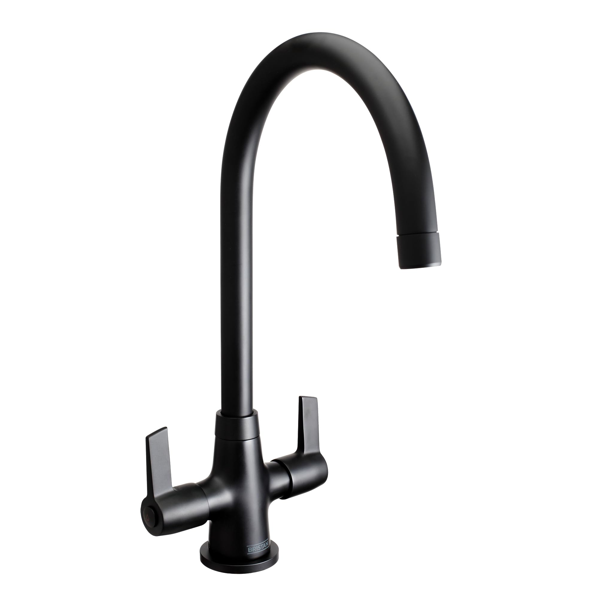 Bristan Echo Kitchen Tap - Swivel spout, Two Lever EasyFit Black Kitchen Sink tap, EC SNK EF BLK