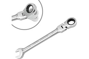 HARSKIYER 12mm Flex Head Ratchet Wrench, 12 Point Chrome Vanadium Steel Combination Spanner with 72 Tooth Ratcheting Gear, Metric Industrial Grade Tool for Automotive and Mechanical Maintenance