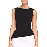 Going Out Summer Tank Tops for Women Trendy Y2k Cami Top Asymmetrical Sleeveless Boat Neck Solid Cute Shirts