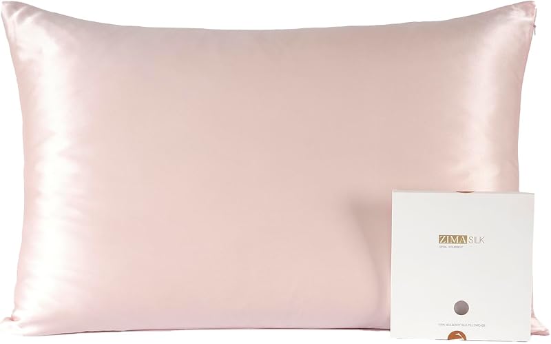 ZIMASILK 100% Mulberry Silk Pillowcase 19 Momme 6A Pink 50x75 cm
