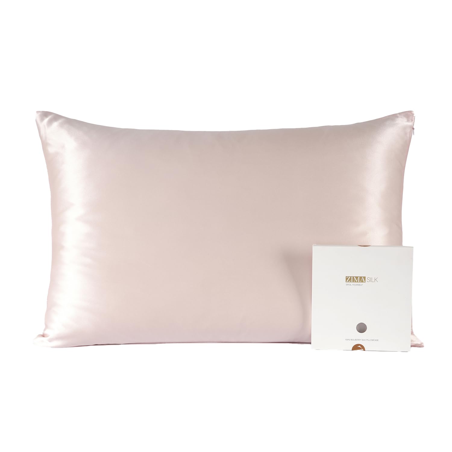 ZIMASILK 100% Mulberry Silk Pillowcase for Hair and Skin Health, Both Sides 19 Momme Premium Grade 6A Silk, Soft & Smooth, 600 Thread Count, with Hidden Zipper, 1pc (Standard 50x75 cm, Pink) — image 1