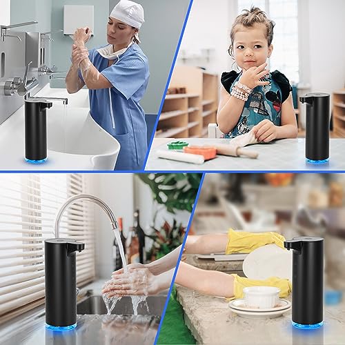 LAOPAO Soap Dispenser Automatic Stainless Steel Soap Dispenser Electric Soap Dispenser IPX5 Waterproof USB-C Charging with Infrared Motion Sensor for Kitchen and Bathroom
