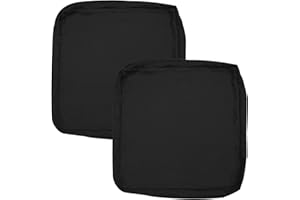 Oslimea Patio Cushion Covers Replacement 24x24x4 inch 2Pack Outdoor Seat Cushion Slipcover Waterproof Outdoor Chair Cushion Covers, Black