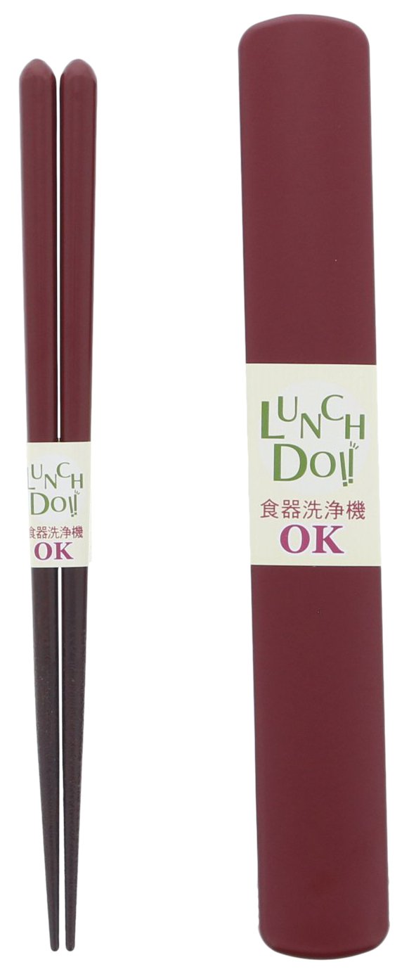 イシダ 箸 箸入れ セット 箸箱 ランチドゥ 日本製 天然木 赤 18cm商品画像