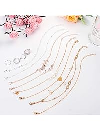 Jstyle - Juego de 12 anillos ajustables para tobillos y dedos de los pies para mujeres y niñas