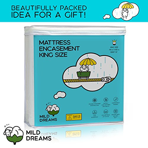 image for Milddreams Waterproof Mattress Cover Encasement King - Zippered Mattre