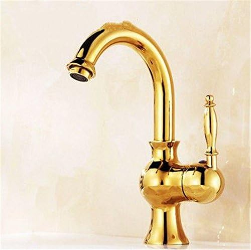 NewBorn Faucet Water Taps Hot And Cold Water Single Handle Single Hole To Sit In Wash Basins Taps Titanium Bathroom Hot And Cold Taps Turn Golden Basin Mixer