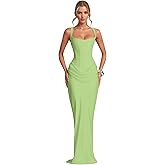 Satin Prom Dress for Women Long Mermaid Bodycon Formal Dress Spaghetti Straps Corset Maxi Cocktail Party Gown