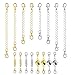 Paxcoo 16Pcs Necklace Extender Chain and Lobster Clasp Lock Set for Jewelry Necklace Bracelet