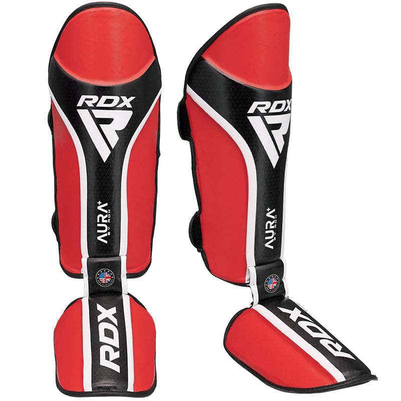 RDX Shin Instep Aura Plus T-17 Red/Black-M