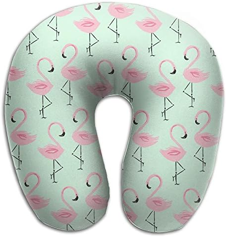 Pink Flamingo Clipart Portable Cute Neck Pillow U-shaped Car Travel Head Neck Support Travel Pillow Airplane Travel Pillow For Home Napping Girl Unique New Year Gifts
