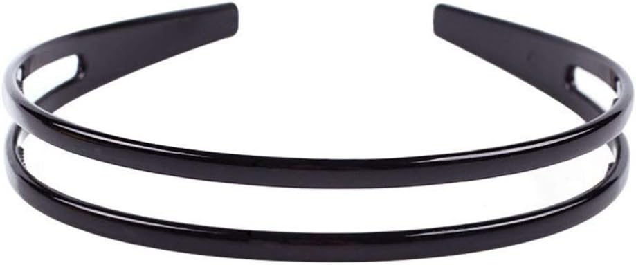 Minkissy 4pcs Hard Plastic Headbands Double Row Hair Hoops Vintage No Slip Hair Bands with Teeth for Women Girls - Image 5