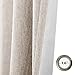 Room Darkening Curtains for Bedroom Beige Linen Look Textured Blackout Window Drapes 84 inches Long Moderate 2 Curtain Panels