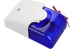 HAMPPLIES 12V Wired Waterproof Anti-Theft Alarm Horn Siren with Adjustable Volume and Blue Flashing Light