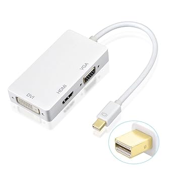 AMANKA 3 en1 Mini DisplayPort/Thunderbolt a HDMI/DVI/VGA Adaptador ...